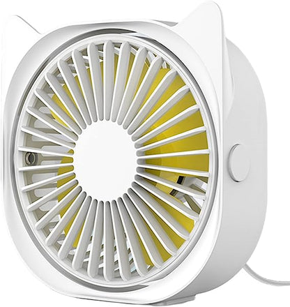 Personal Desk Fans Small Quiet - Mini Cute Desk Fan, USB Powered, 3 Wind Speeds, 360° Rotatable, Little Portable Table Fans Fast Cooling for Home Bedroom Nightstand Office Work Desktop Dorm (Blue)
